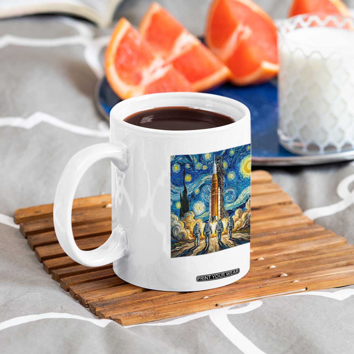 Lunar Mission Astronaut Starry Night Coffee Mug Space Lover Gift TS12 Print Your Wear