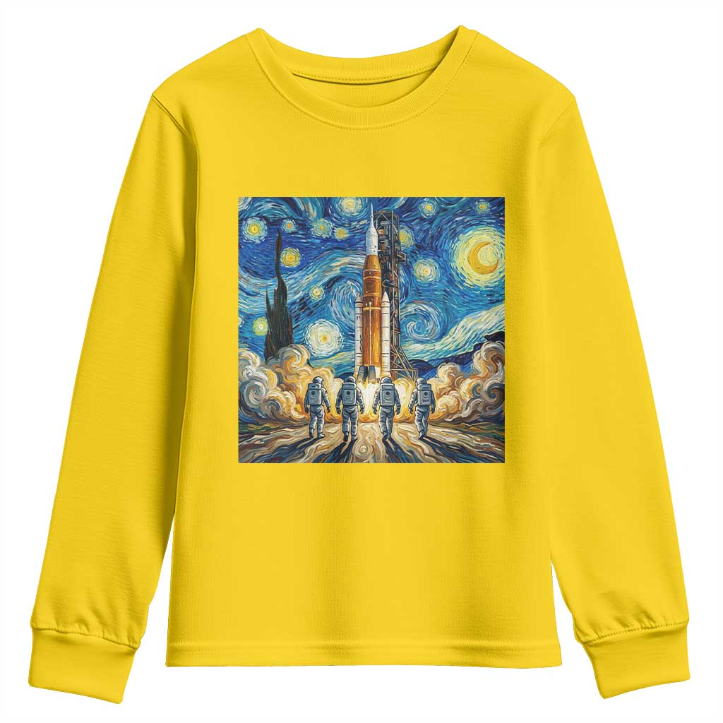 Lunar Mission Astronaut Starry Night Youth Sweatshirt Space Lover Gift TS12 Daisy Print Your Wear