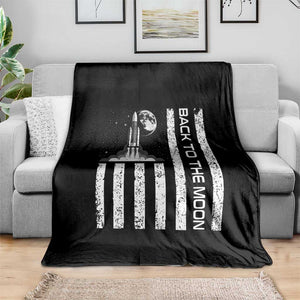 Patriotic American Pride Astronaut Lunar Mission Throw Blanket Back To The Moon TS12 Print Your Wear
