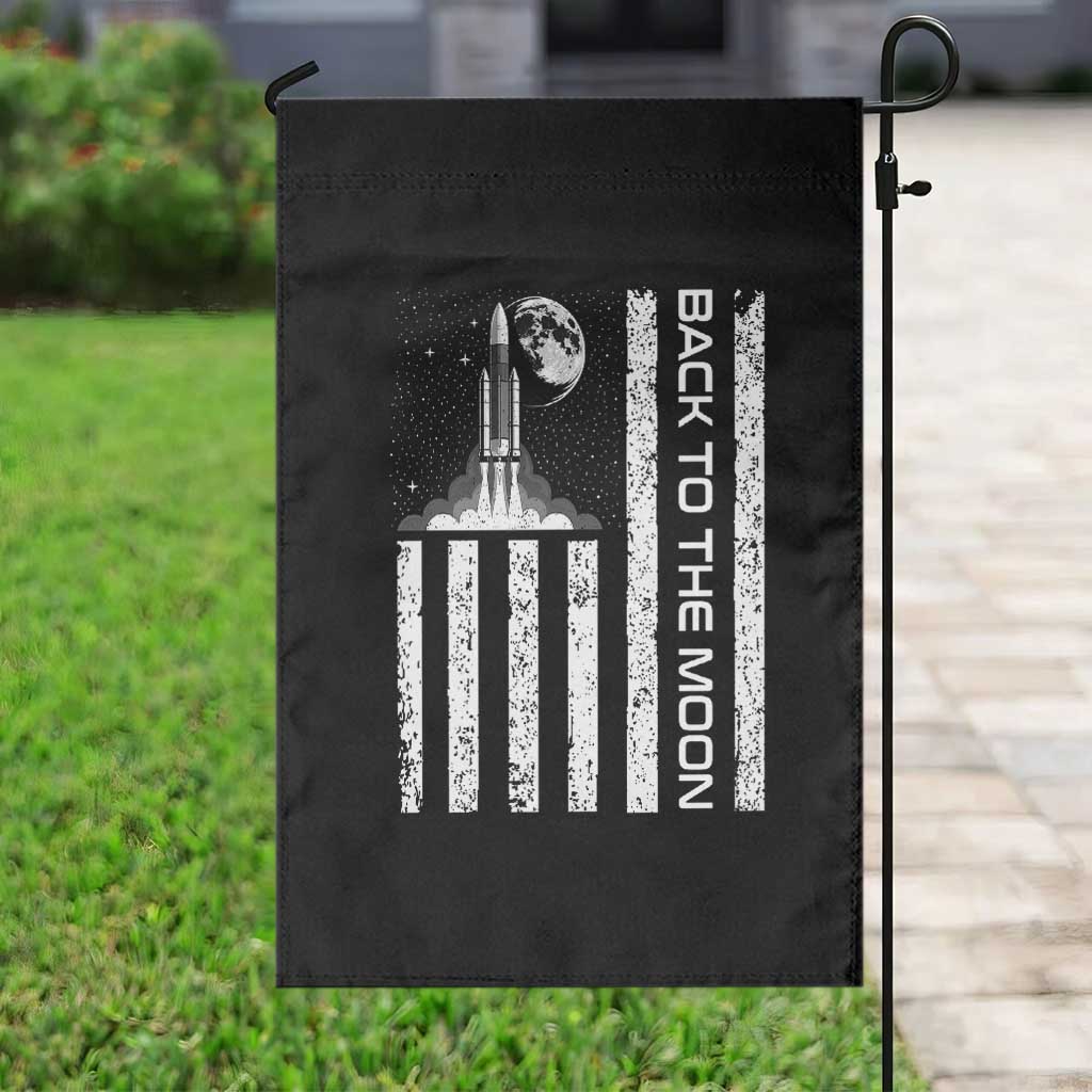 Patriotic American Pride Astronaut Lunar Mission Garden Flag Back To The Moon TS12 Print Your Wear