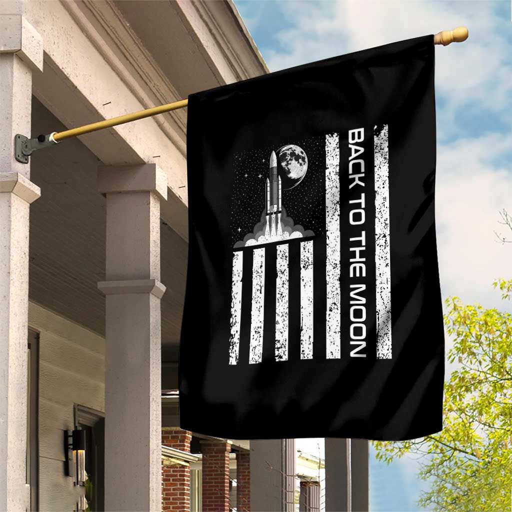Patriotic American Pride Astronaut Lunar Mission Garden Flag Back To The Moon TS12 Print Your Wear