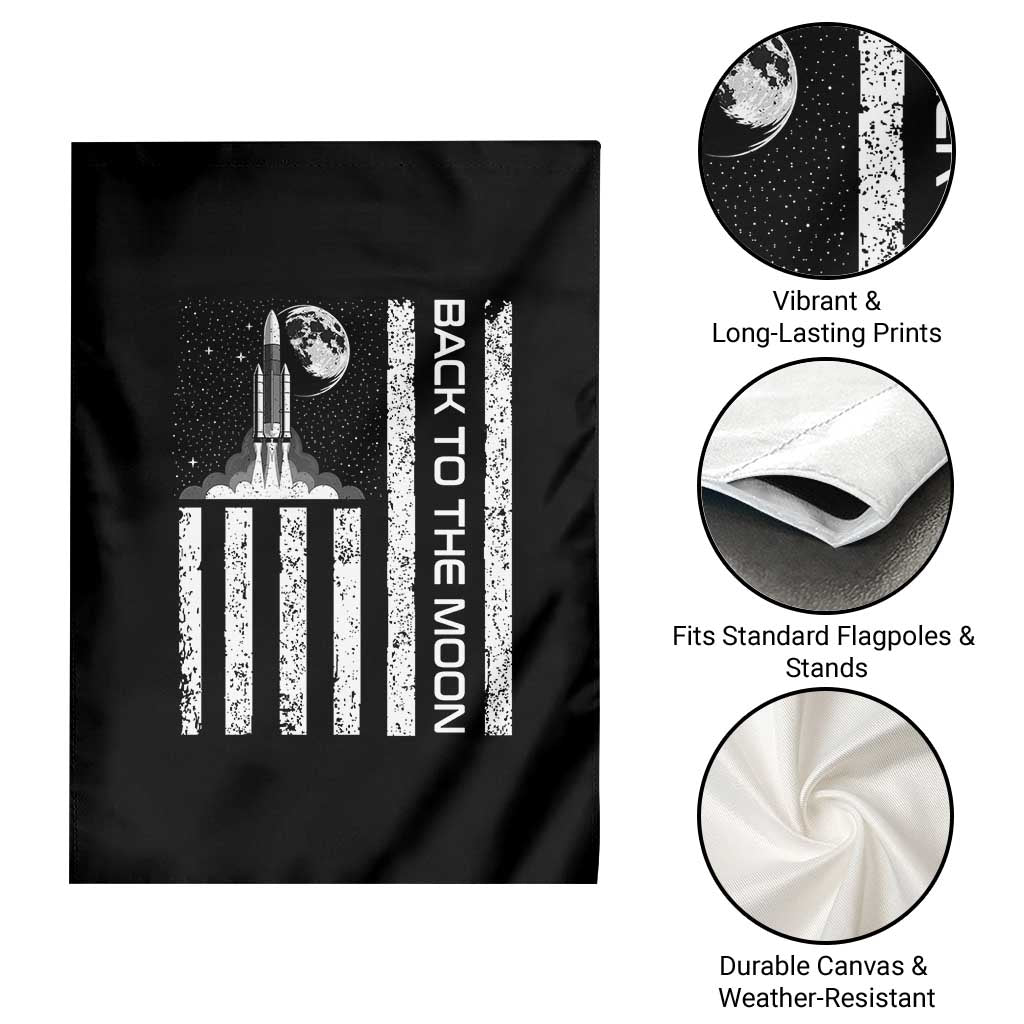 Patriotic American Pride Astronaut Lunar Mission Garden Flag Back To The Moon TS12 Print Your Wear