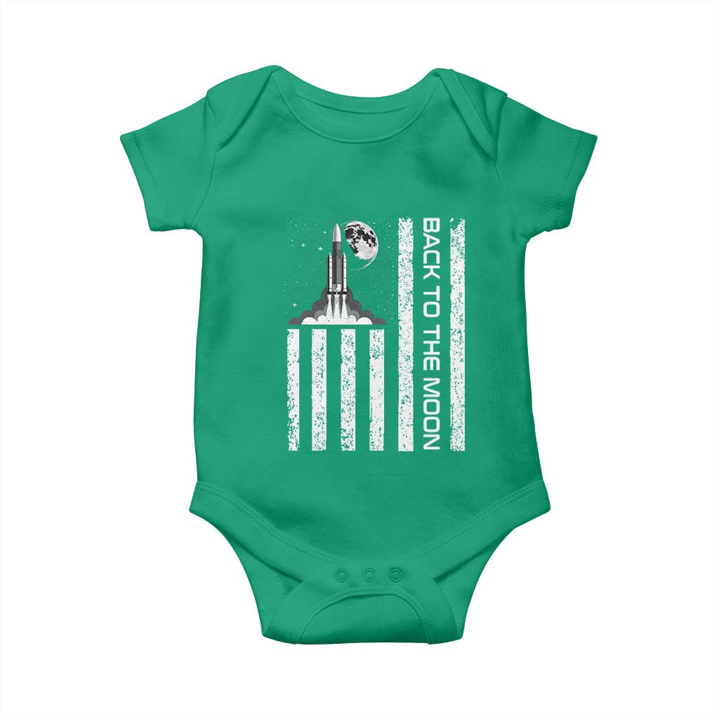 Patriotic American Pride Astronaut Lunar Mission Baby Onesie Back To The Moon TS12 Irish Green Print Your Wear