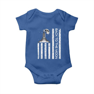 Patriotic American Pride Astronaut Lunar Mission Baby Onesie Back To The Moon TS12 Royal Blue Print Your Wear