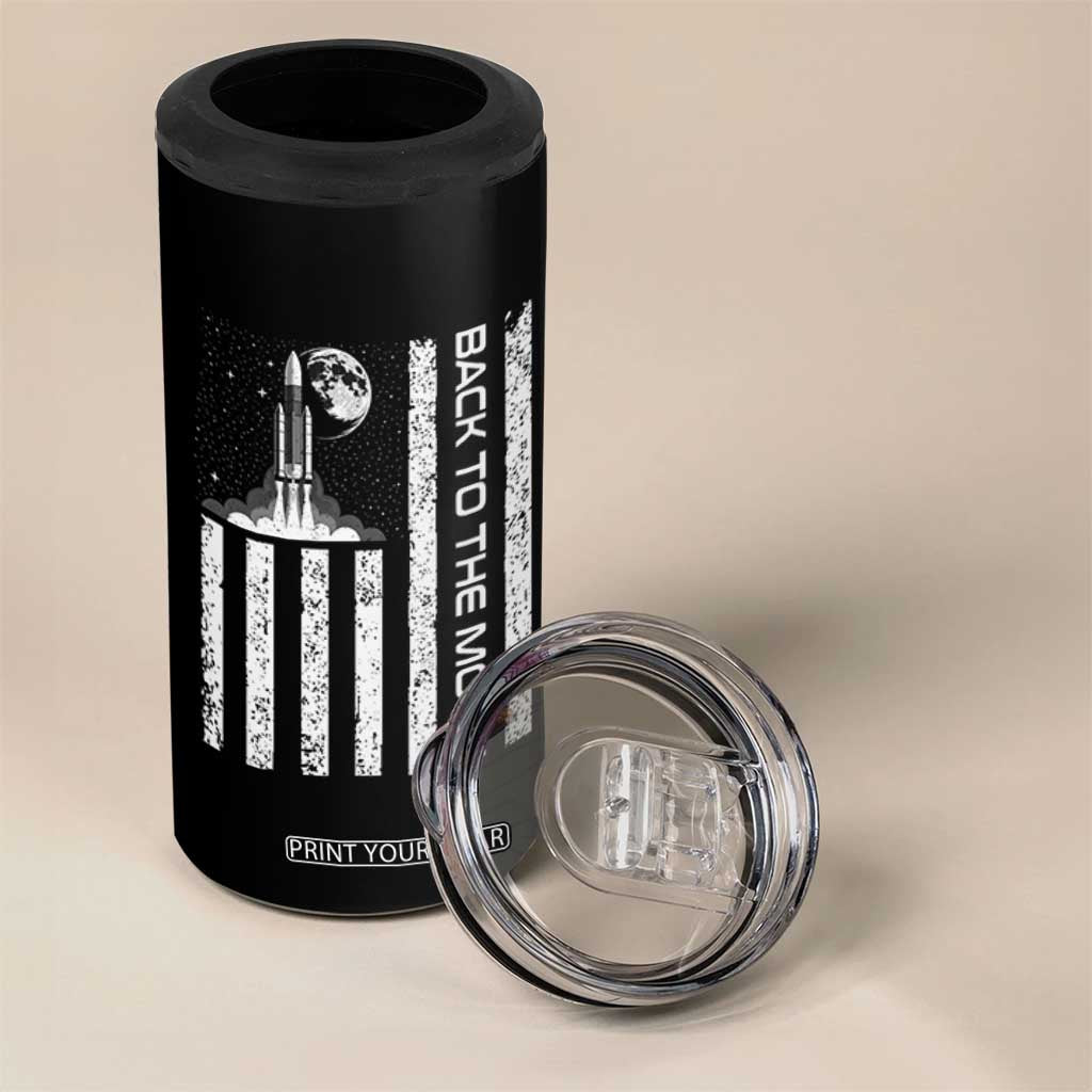 Patriotic American Pride Astronaut Lunar Mission 4 in 1 Can Cooler Tumbler Back To The Moon TS12 Print Your Wear