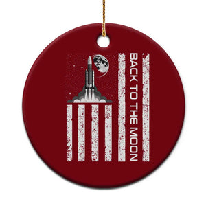 Patriotic American Pride Astronaut Lunar Mission Ceramic Ornament Back To The Moon TS12 1pc Red Print Your Wear