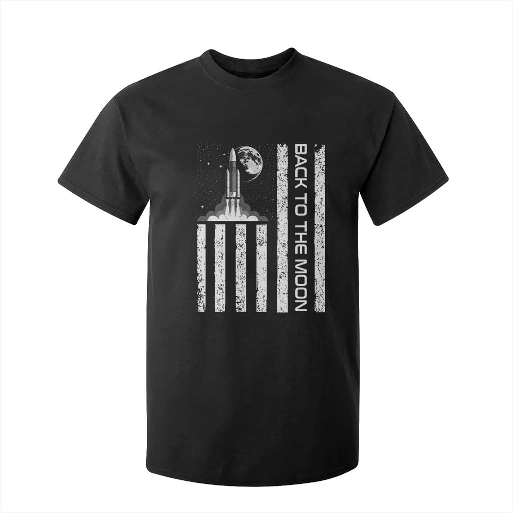 Patriotic American Pride Astronaut Lunar Mission T Shirt For Kid Back To The Moon TS12 Black Print Your Wear