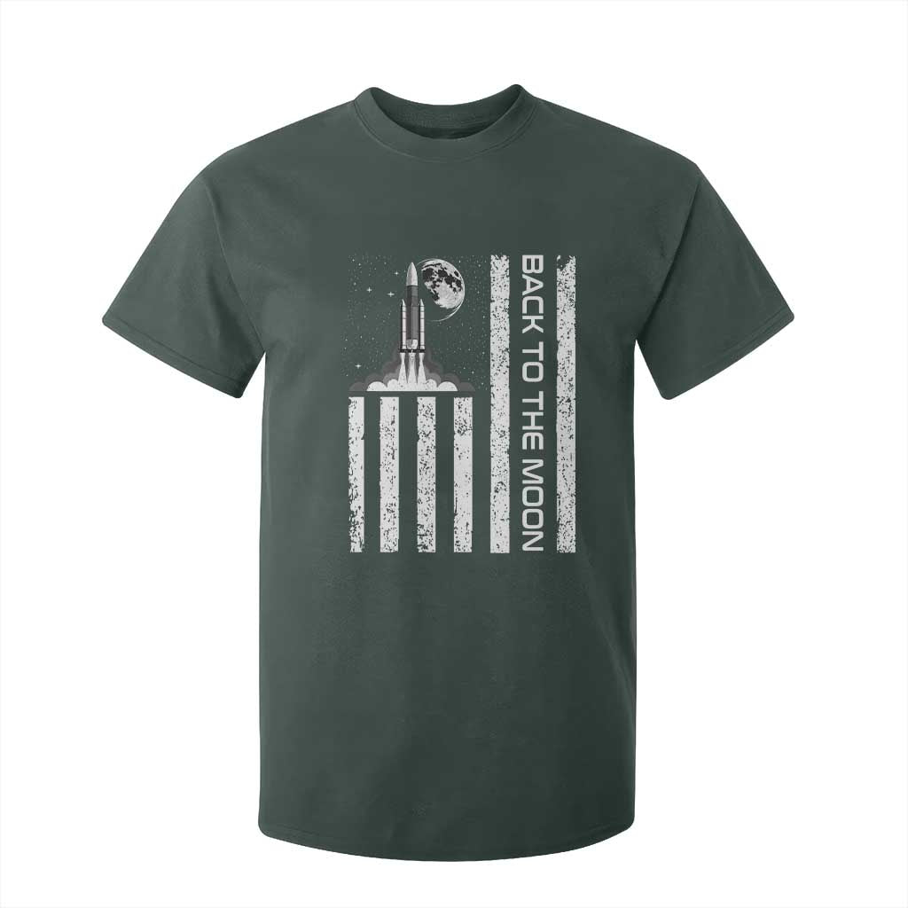Patriotic American Pride Astronaut Lunar Mission T Shirt For Kid Back To The Moon TS12 Dark Forest Green Print Your Wear