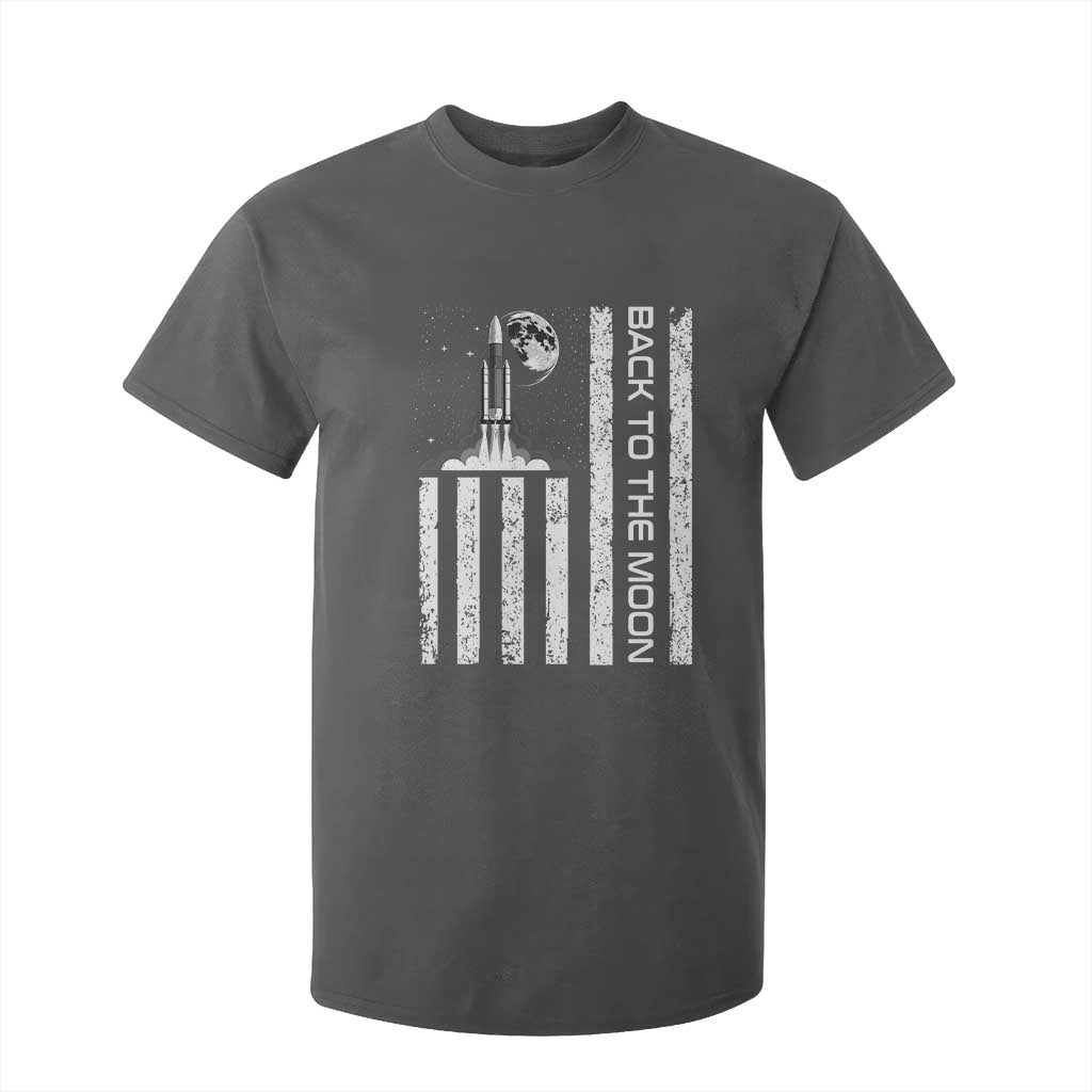 Patriotic American Pride Astronaut Lunar Mission T Shirt For Kid Back To The Moon TS12 Dark Heather Print Your Wear