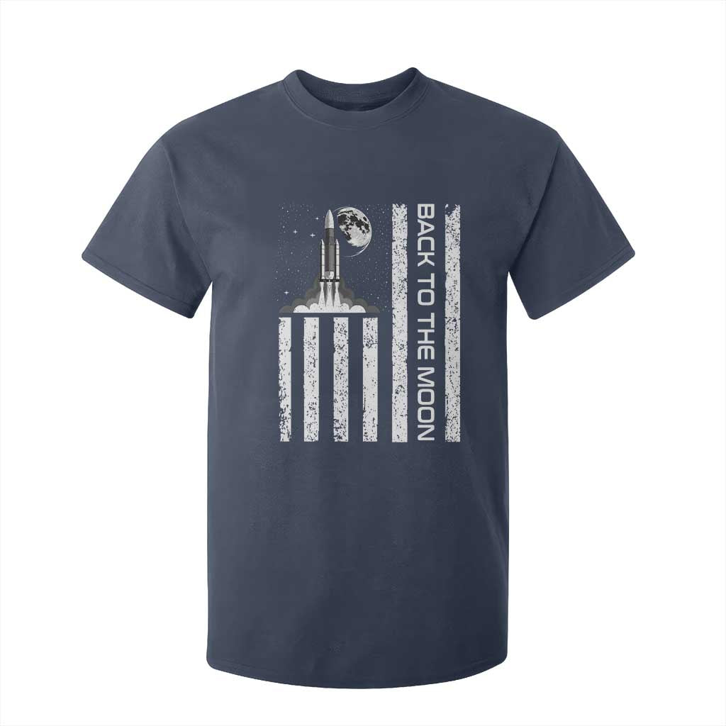 Patriotic American Pride Astronaut Lunar Mission T Shirt For Kid Back To The Moon TS12 Navy Print Your Wear