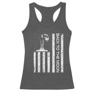 Patriotic American Pride Astronaut Lunar Mission Racerback Tank Top Back To The Moon TS12 Dark Heather Print Your Wear