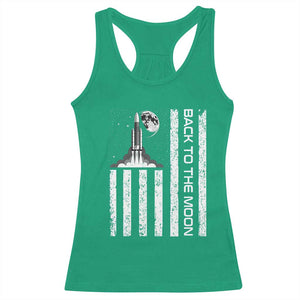Patriotic American Pride Astronaut Lunar Mission Racerback Tank Top Back To The Moon TS12 Irish Green Print Your Wear