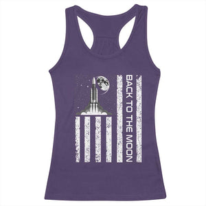 Patriotic American Pride Astronaut Lunar Mission Racerback Tank Top Back To The Moon TS12 Purple Print Your Wear