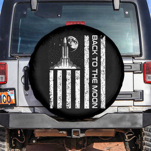 Patriotic American Pride Astronaut Lunar Mission Spare Tire Cover Back To The Moon TS12 No hole Black Print Your Wear
