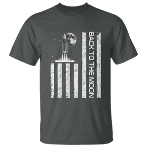Patriotic American Pride Astronaut Lunar Mission T Shirt Back To The Moon TS12 Dark Heather Print Your Wear