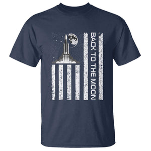 Patriotic American Pride Astronaut Lunar Mission T Shirt Back To The Moon TS12 Navy Print Your Wear