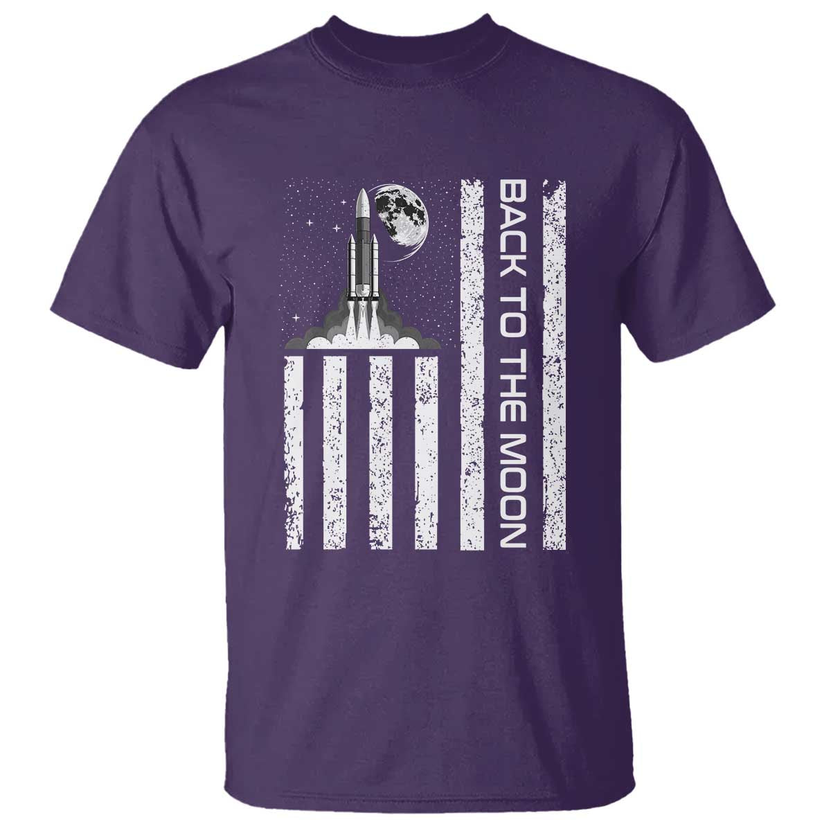 Patriotic American Pride Astronaut Lunar Mission T Shirt Back To The Moon TS12 Purple Print Your Wear