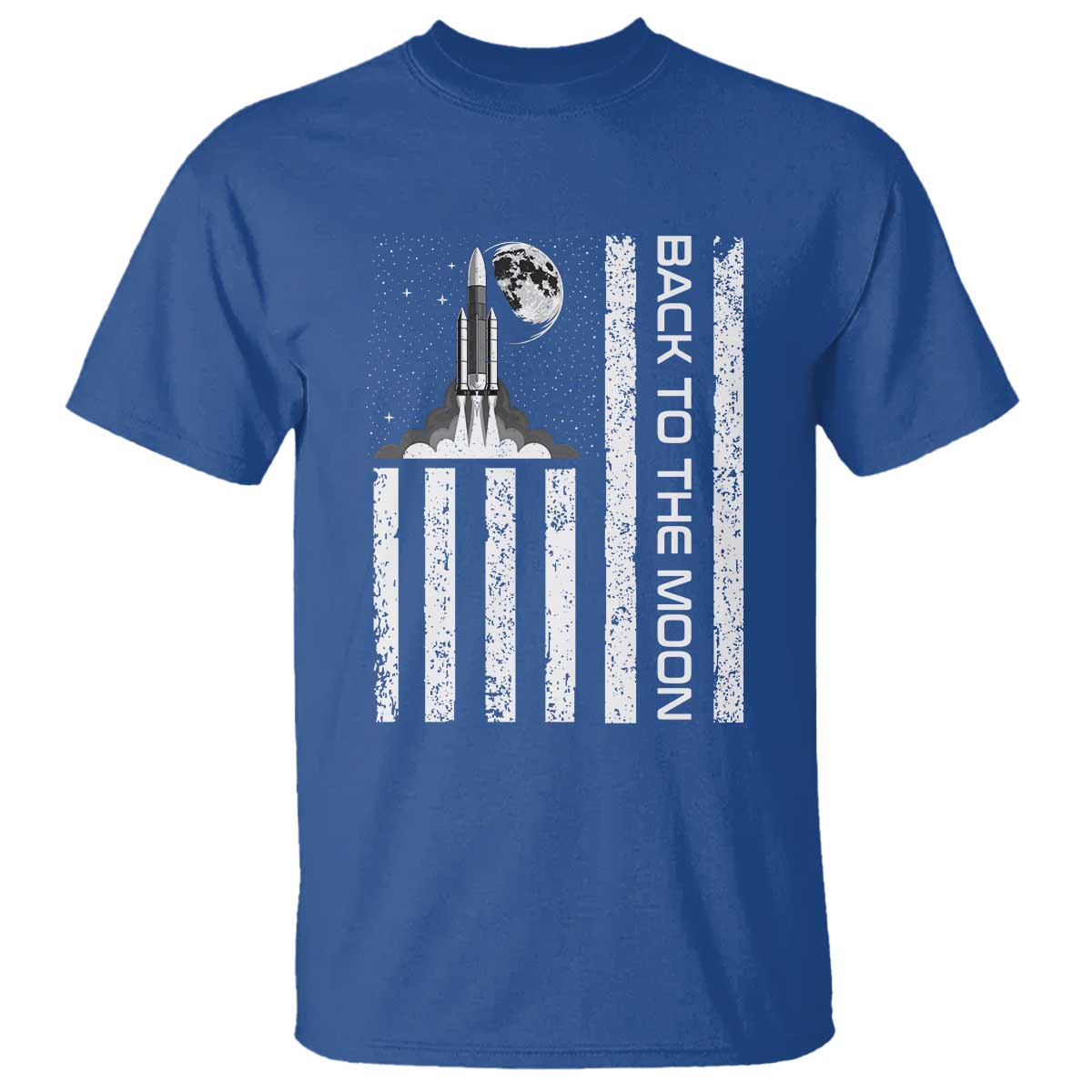 Patriotic American Pride Astronaut Lunar Mission T Shirt Back To The Moon TS12 Royal Blue Print Your Wear