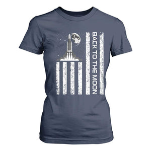 Patriotic American Pride Astronaut Lunar Mission T Shirt For Women Back To The Moon TS12 Navy Print Your Wear