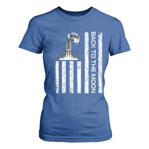 Patriotic American Pride Astronaut Lunar Mission T Shirt For Women Back To The Moon TS12 Royal Blue Print Your Wear
