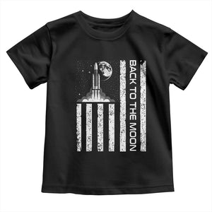 Patriotic American Pride Astronaut Lunar Mission Toddler T Shirt Back To The Moon TS12 Black Print Your Wear