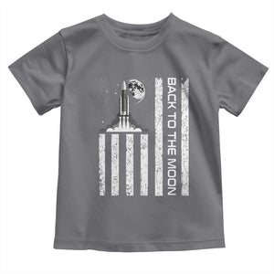 Patriotic American Pride Astronaut Lunar Mission Toddler T Shirt Back To The Moon TS12 Charcoal Print Your Wear