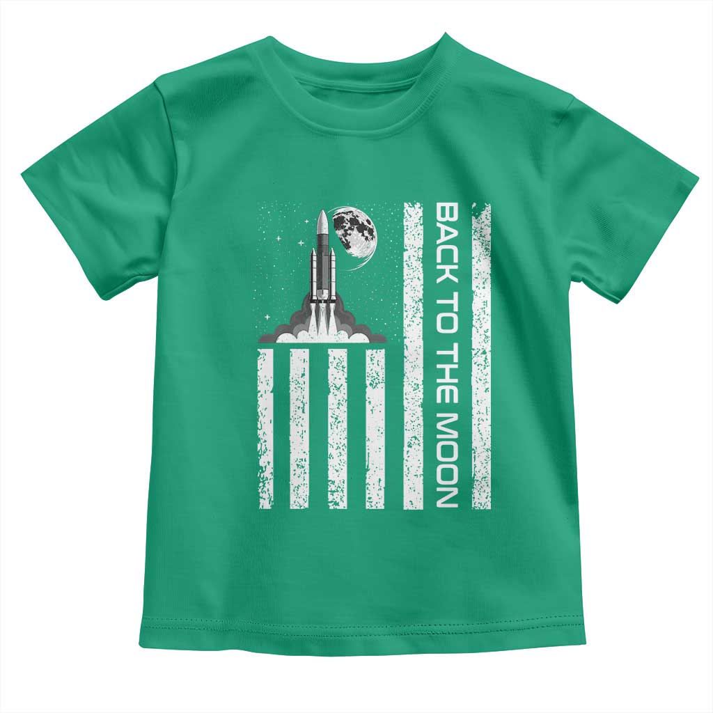 Patriotic American Pride Astronaut Lunar Mission Toddler T Shirt Back To The Moon TS12 Irish Green Print Your Wear