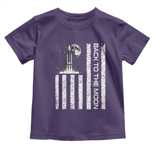 Patriotic American Pride Astronaut Lunar Mission Toddler T Shirt Back To The Moon TS12 Purple Print Your Wear