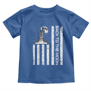 Patriotic American Pride Astronaut Lunar Mission Toddler T Shirt Back To The Moon TS12 Royal Blue Print Your Wear