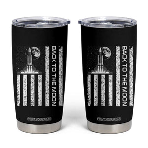 Patriotic American Pride Astronaut Lunar Mission Tumbler Cup Back To The Moon TS12 Black Print Your Wear