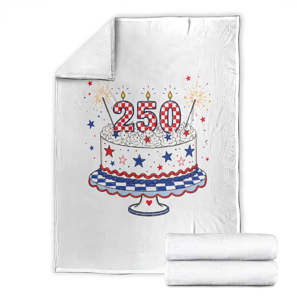 USA 250th Anniversary Birthday Cake Party Gift Throw Blanket