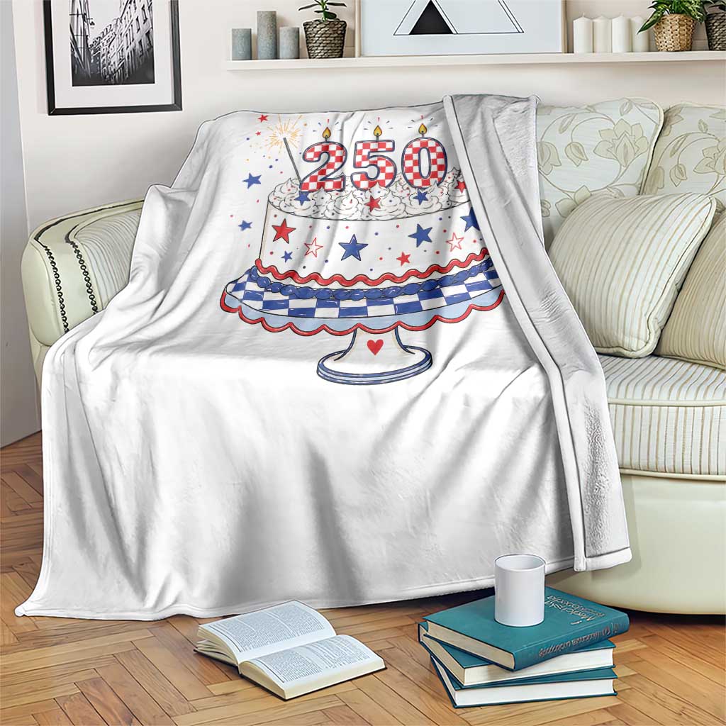 USA 250th Anniversary Birthday Cake Party Gift Throw Blanket
