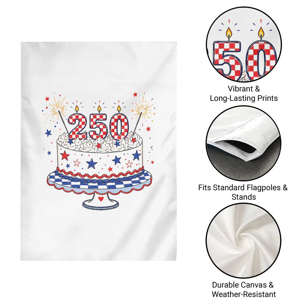 USA 250th Anniversary Birthday Cake Party Gift Garden Flag