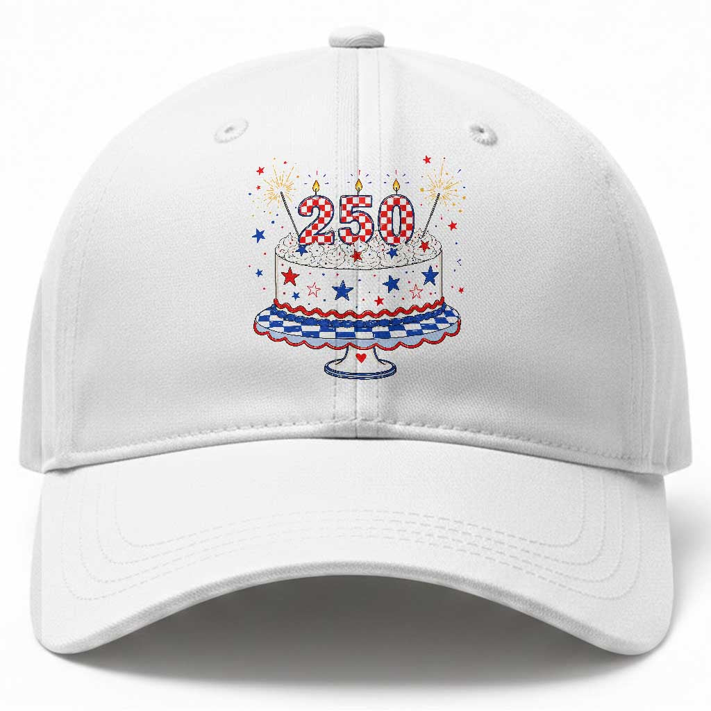 USA 250th Anniversary Birthday Cake Party Gift Baseball Cap