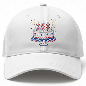 USA 250th Anniversary Birthday Cake Party Gift Baseball Cap