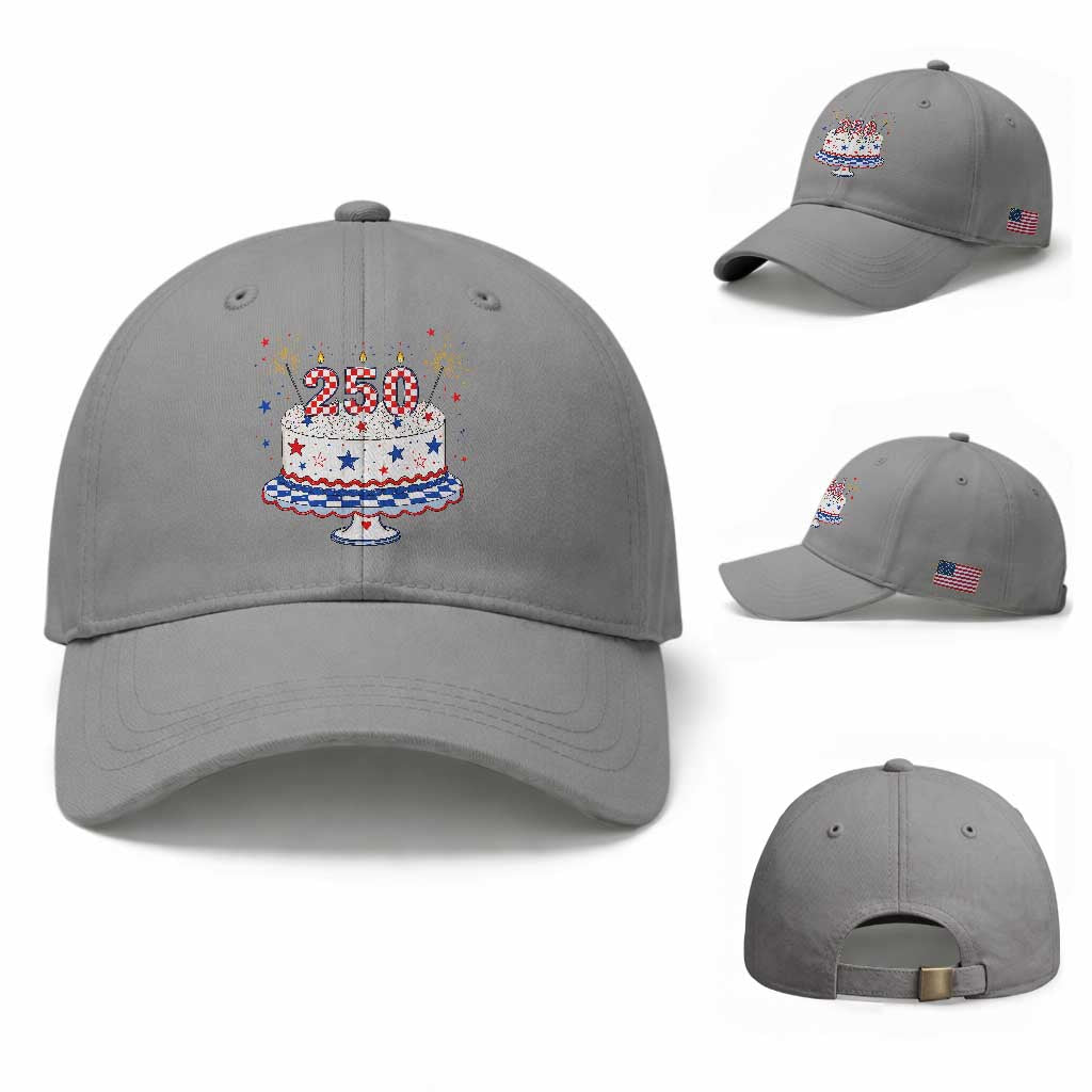 USA 250th Anniversary Birthday Cake Party Gift Baseball Cap