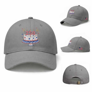 USA 250th Anniversary Birthday Cake Party Gift Baseball Cap