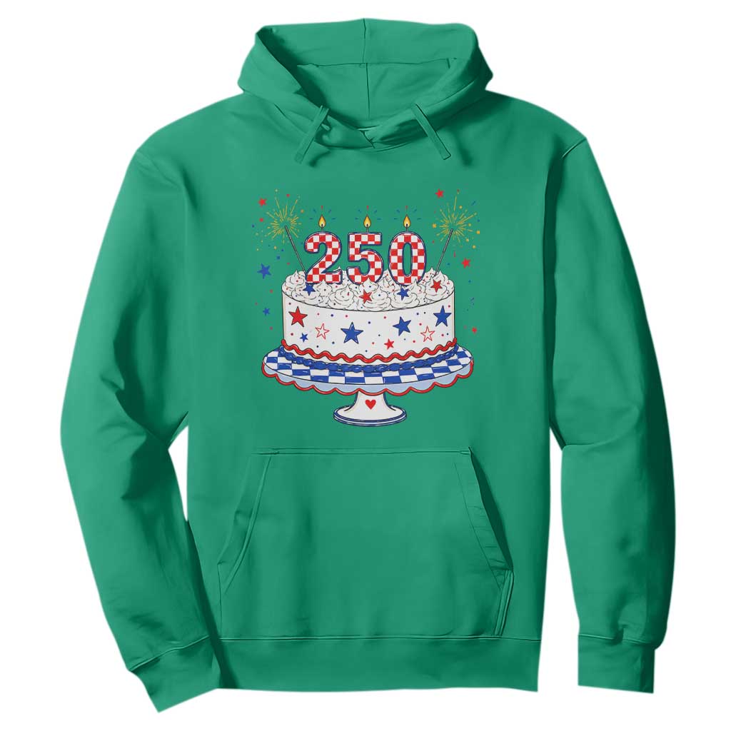 USA 250th Anniversary Birthday Cake Party Gift Hoodie