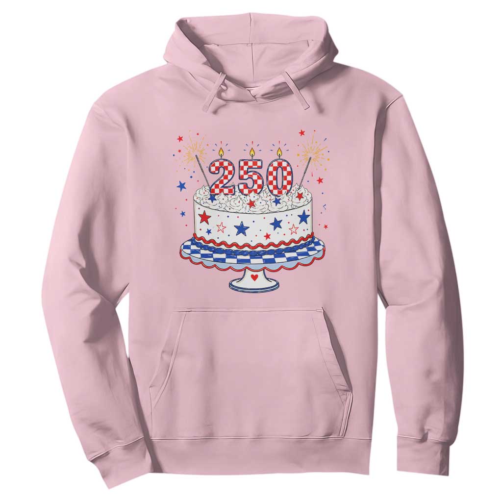 USA 250th Anniversary Birthday Cake Party Gift Hoodie