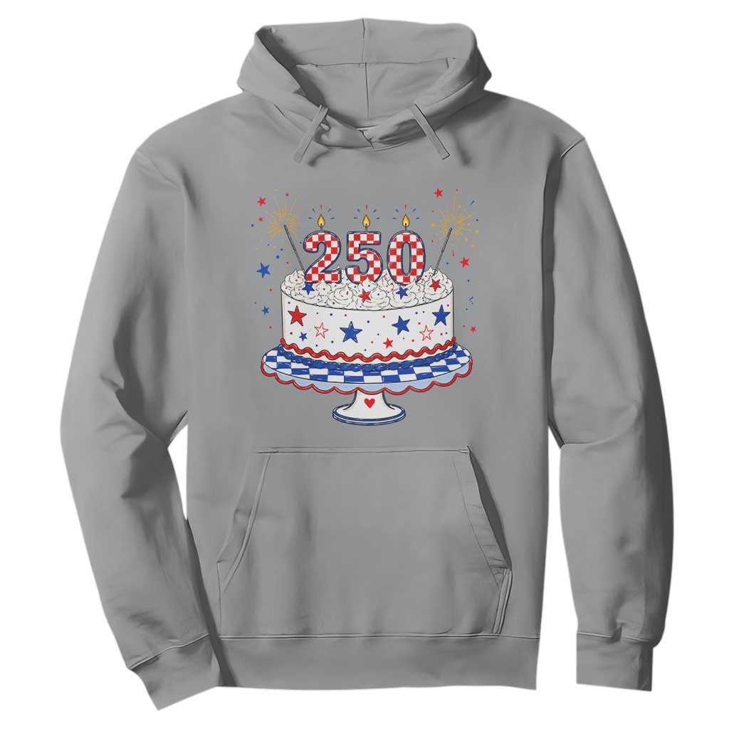 USA 250th Anniversary Birthday Cake Party Gift Hoodie