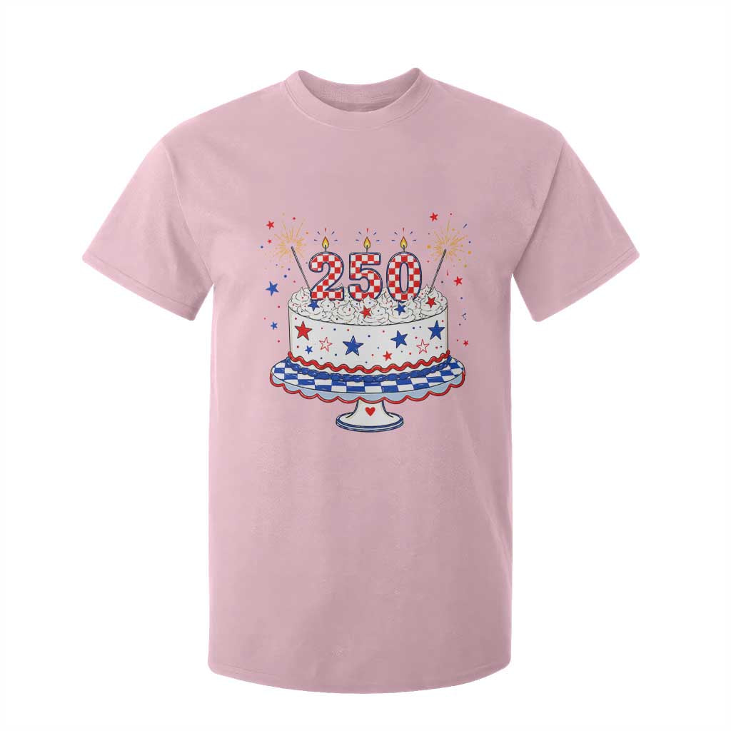 USA 250th Anniversary Birthday Cake Party Gift T Shirt For Kid