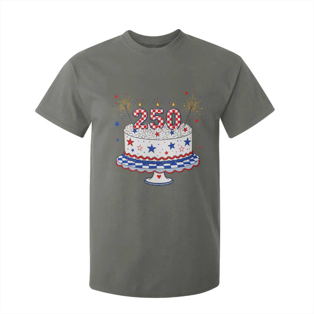 USA 250th Anniversary Birthday Cake Party Gift T Shirt For Kid