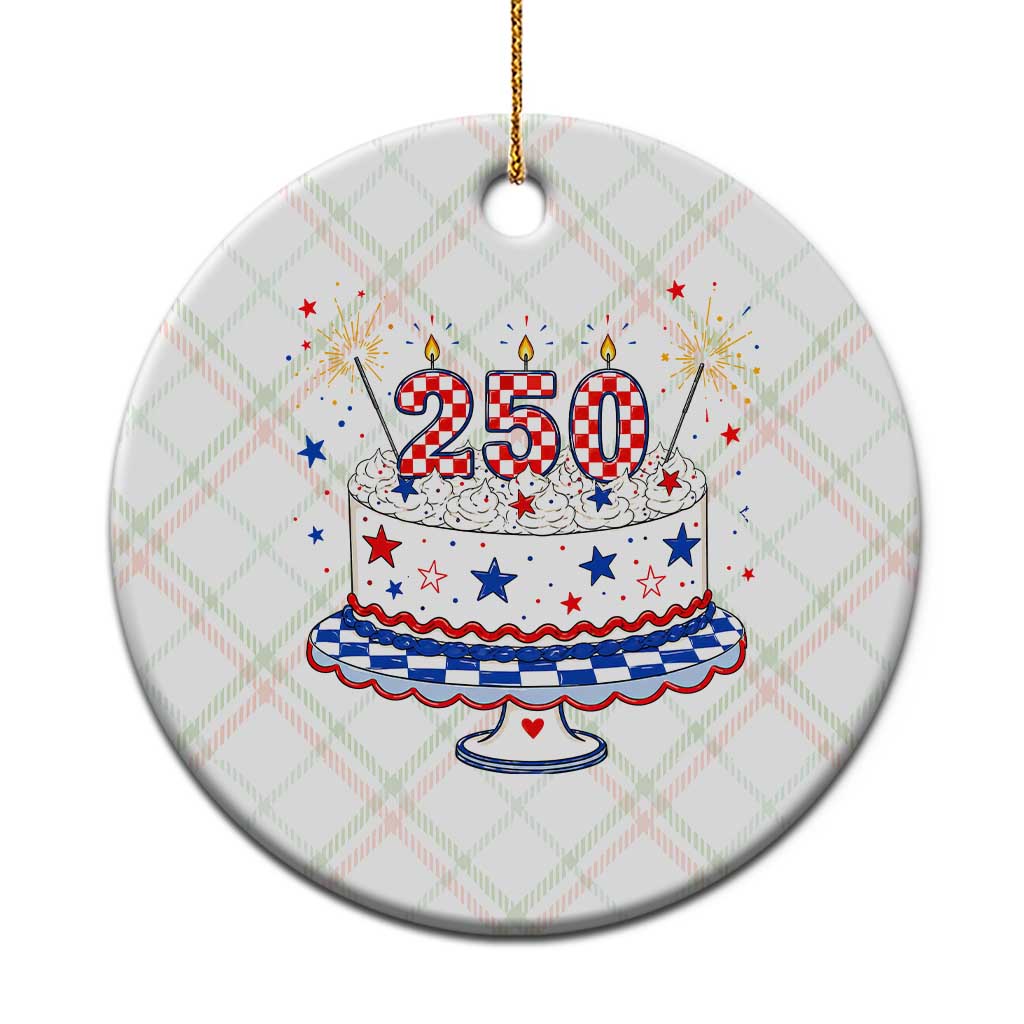 USA 250th Anniversary Birthday Cake Party Gift Ceramic Ornament TS12 1pc Christmas Plaid Print Your Wear