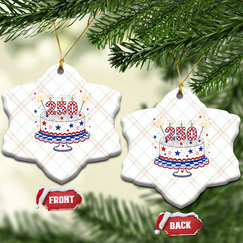 USA 250th Anniversary Birthday Cake Party Gift Ceramic Ornament TS12 Print Your Wear