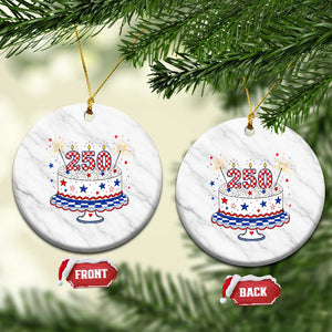 USA 250th Anniversary Birthday Cake Party Gift Ceramic Ornament TS12 1pc White Marble Print Your Wear