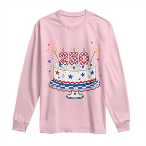 USA 250th Anniversary Birthday Cake Party Gift Long Sleeve Shirt