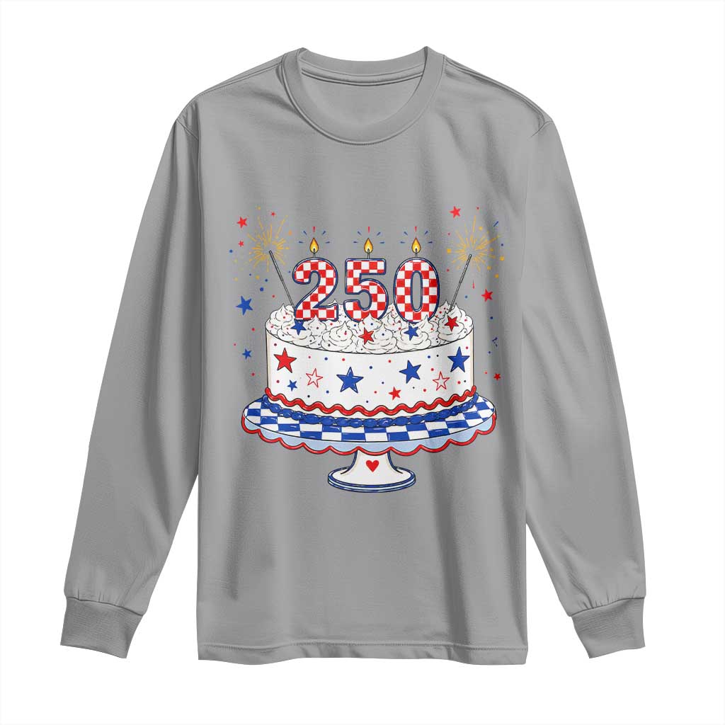USA 250th Anniversary Birthday Cake Party Gift Long Sleeve Shirt