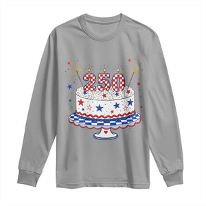USA 250th Anniversary Birthday Cake Party Gift Long Sleeve Shirt