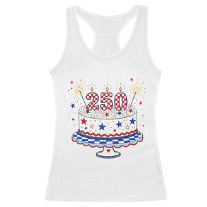 USA 250th Anniversary Birthday Cake Party Gift Racerback Tank Top