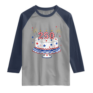 USA 250th Anniversary Birthday Cake Party Gift Raglan Shirt